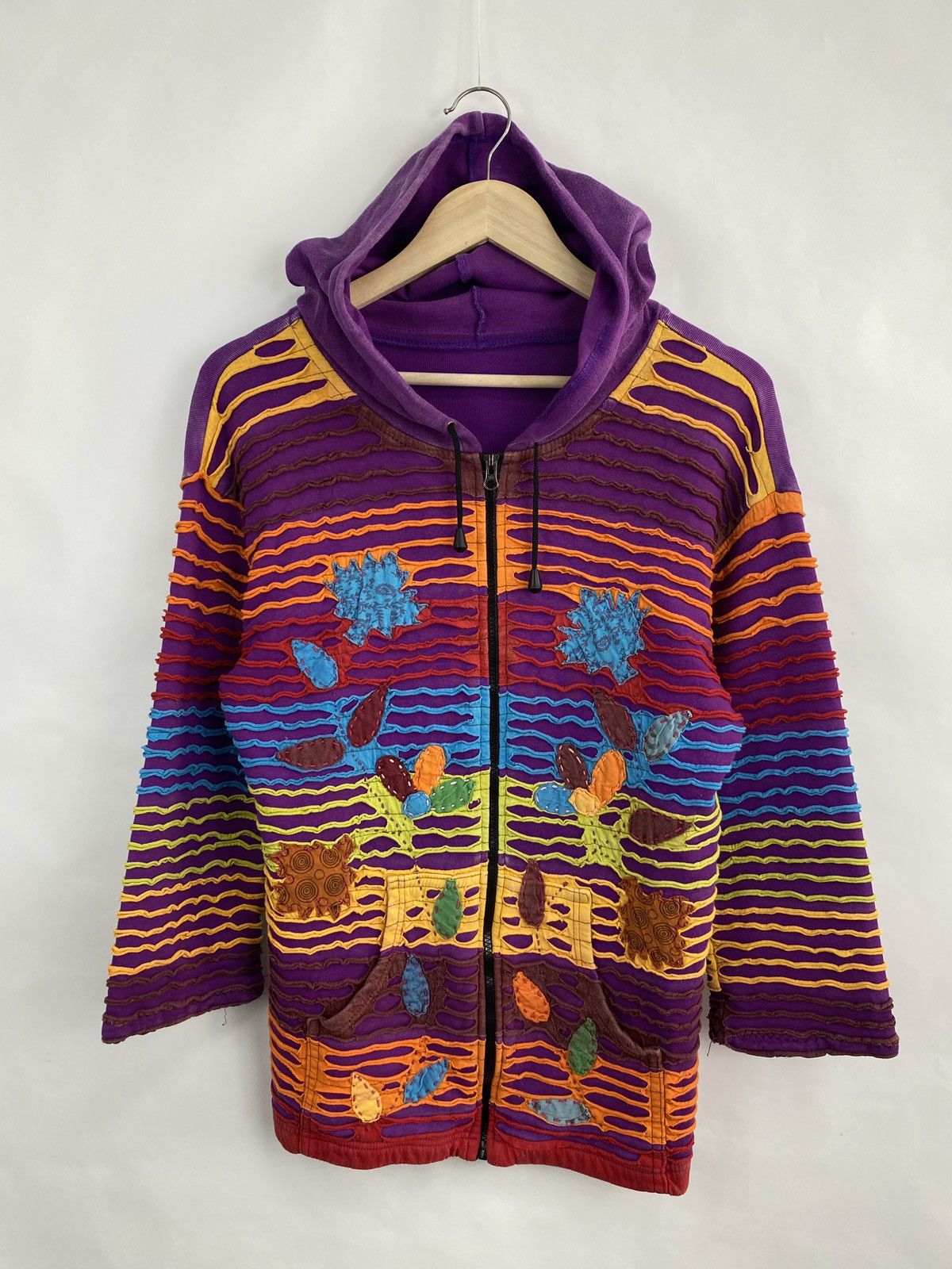 Custo Barcelona ☮️ 🍄 LSD Asymmetry Hippie Peace Art Hoodie rare kapital Y2K Size S / US 4 / IT 40 - 3 Thumbnail