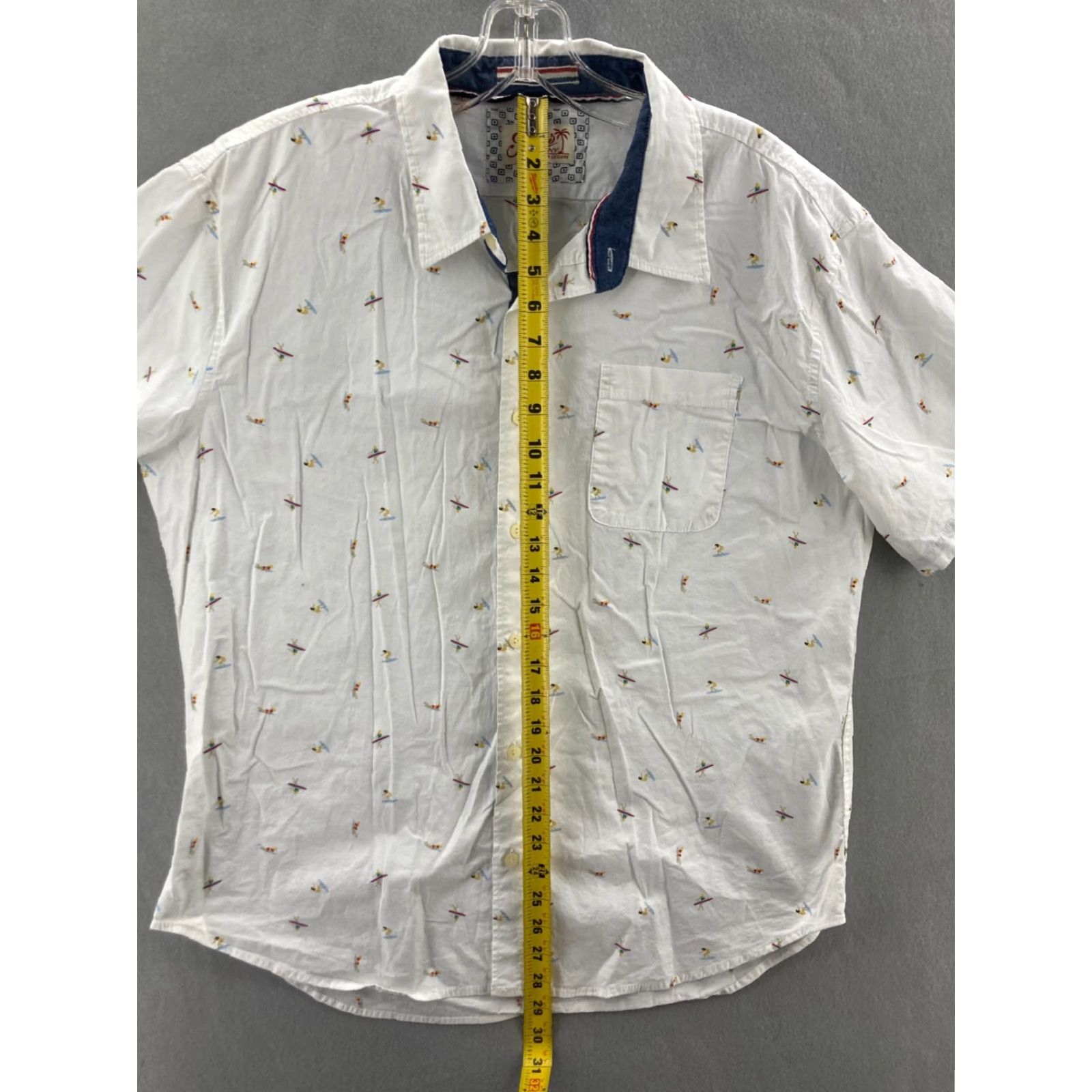 Vintage JACHS New York Shirt Mens XL Button Up Casual Surfer Print Short Sleeve Size US XL / EU 56 / 4 - 4 Thumbnail