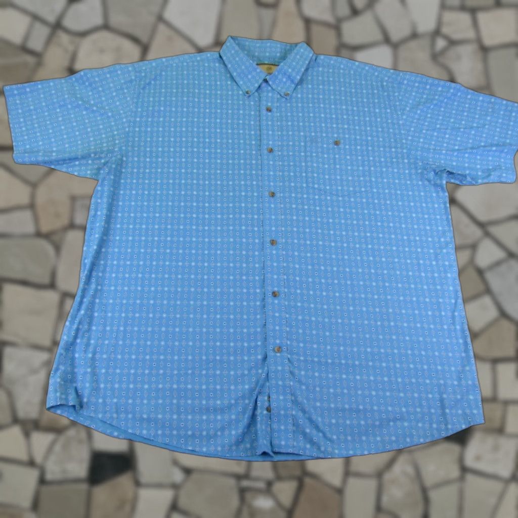 Wrangler Wrangler Shirt Mens 3XL Blue Geometric Western Cowboy Rodeo Rancher Button-Up Size US XXL / EU 58 / 5 - 1 Thumbnail