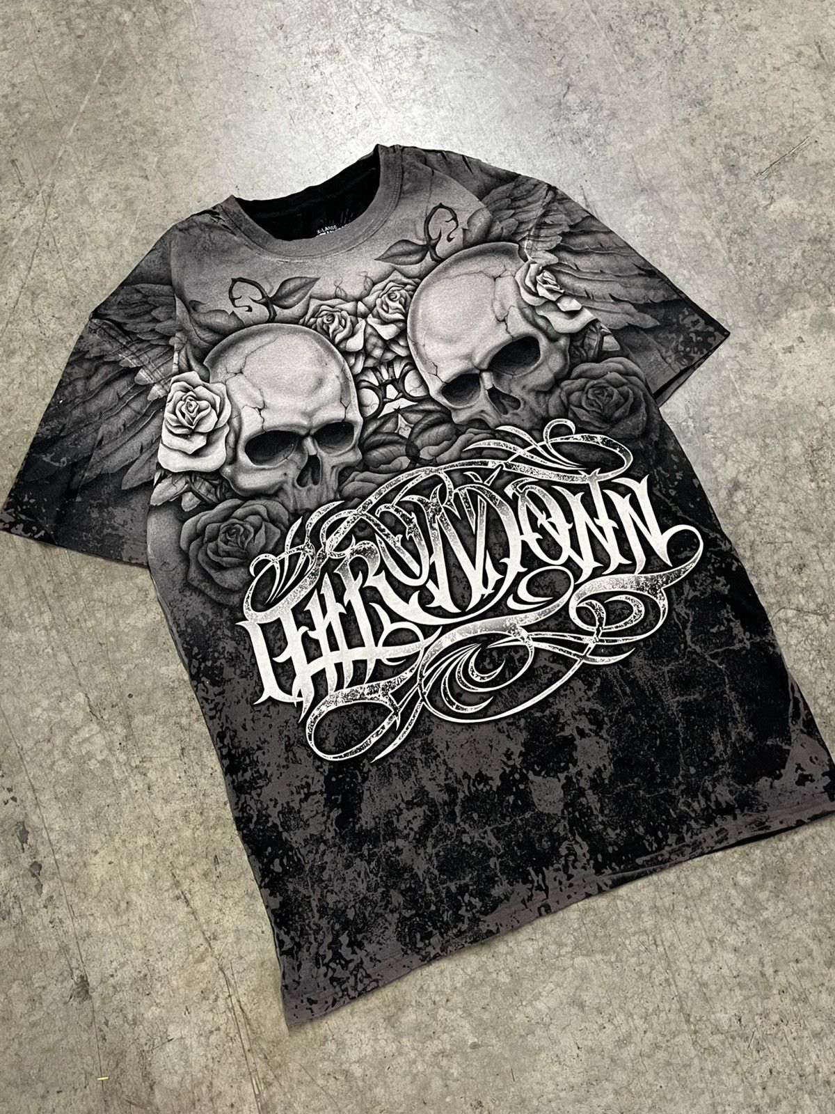 Affliction × Tapout × Vintage Y2k affliction style grunge tee shirt AOP opium emo goth Size US XL / EU 56 / 4 - 3 Thumbnail