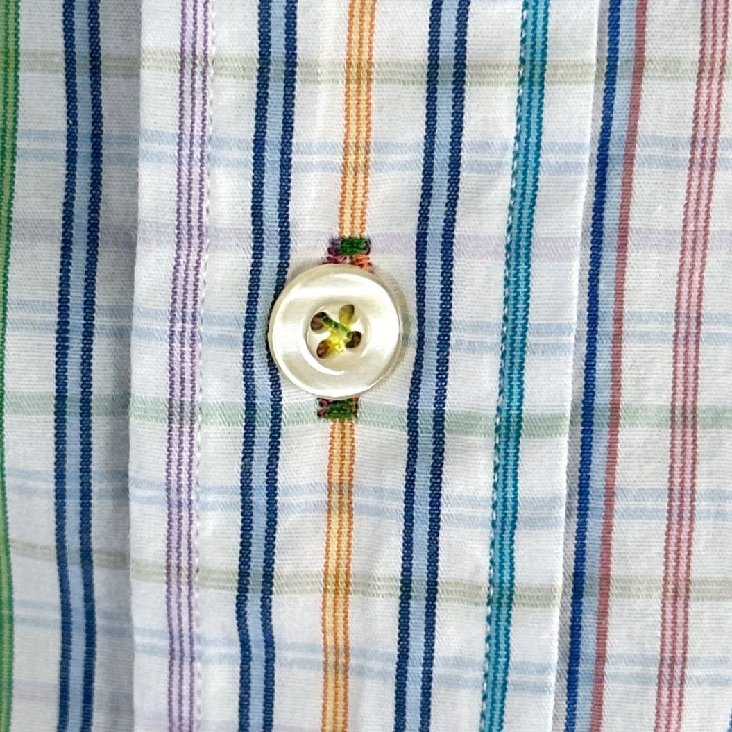 Alexander Julian Colours By Alexander Julian Shirt Adult MEDIUM White Purple Pastel Stripes Y2K Size US M / EU 48-50 / 2 - 5 Thumbnail