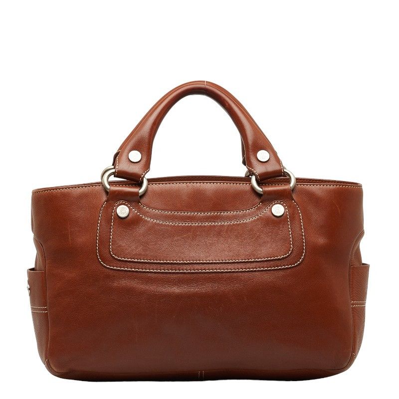 image of Celine Leather Boogie Bag in Brown, Women's