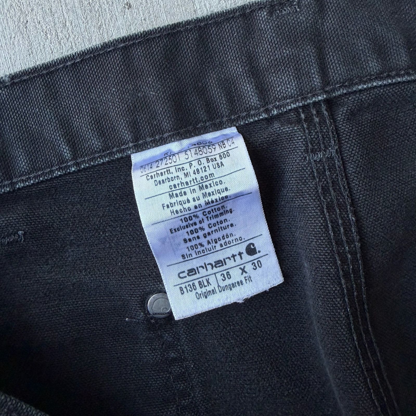 Carhartt × Vintage Carhartt faded black double knee work wear carpenter pants Size US 35 - 7 Thumbnail