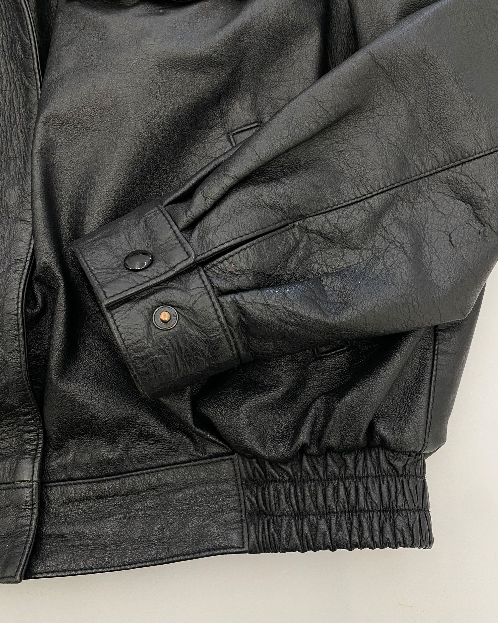Vintage 1999 1990s Polizei Riri Zip Cowhide Leatherjacket Size US L / EU 52-54 / 3 - 16 Thumbnail