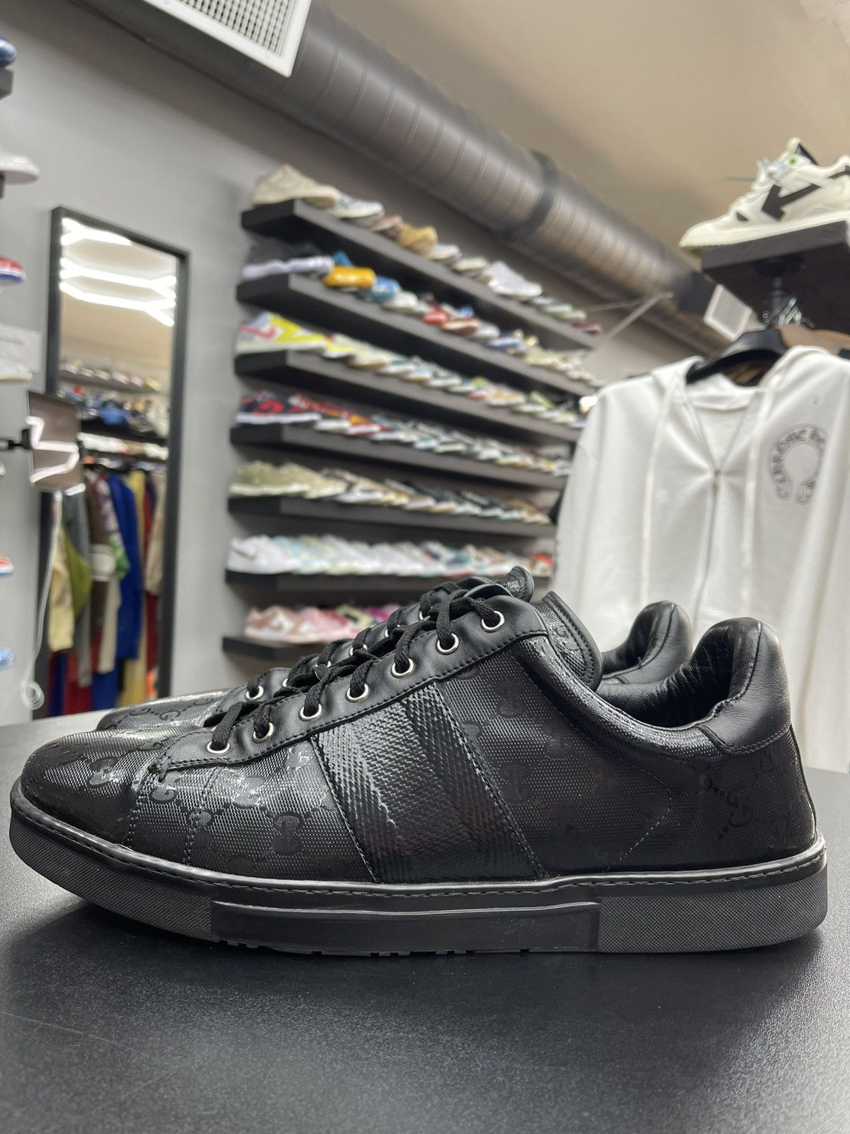 Gucci Size 13US/12.5G - Gucci GG Monogram Guccissima Low 'Black' Size US 13 / EU 46 - 1 Thumbnail
