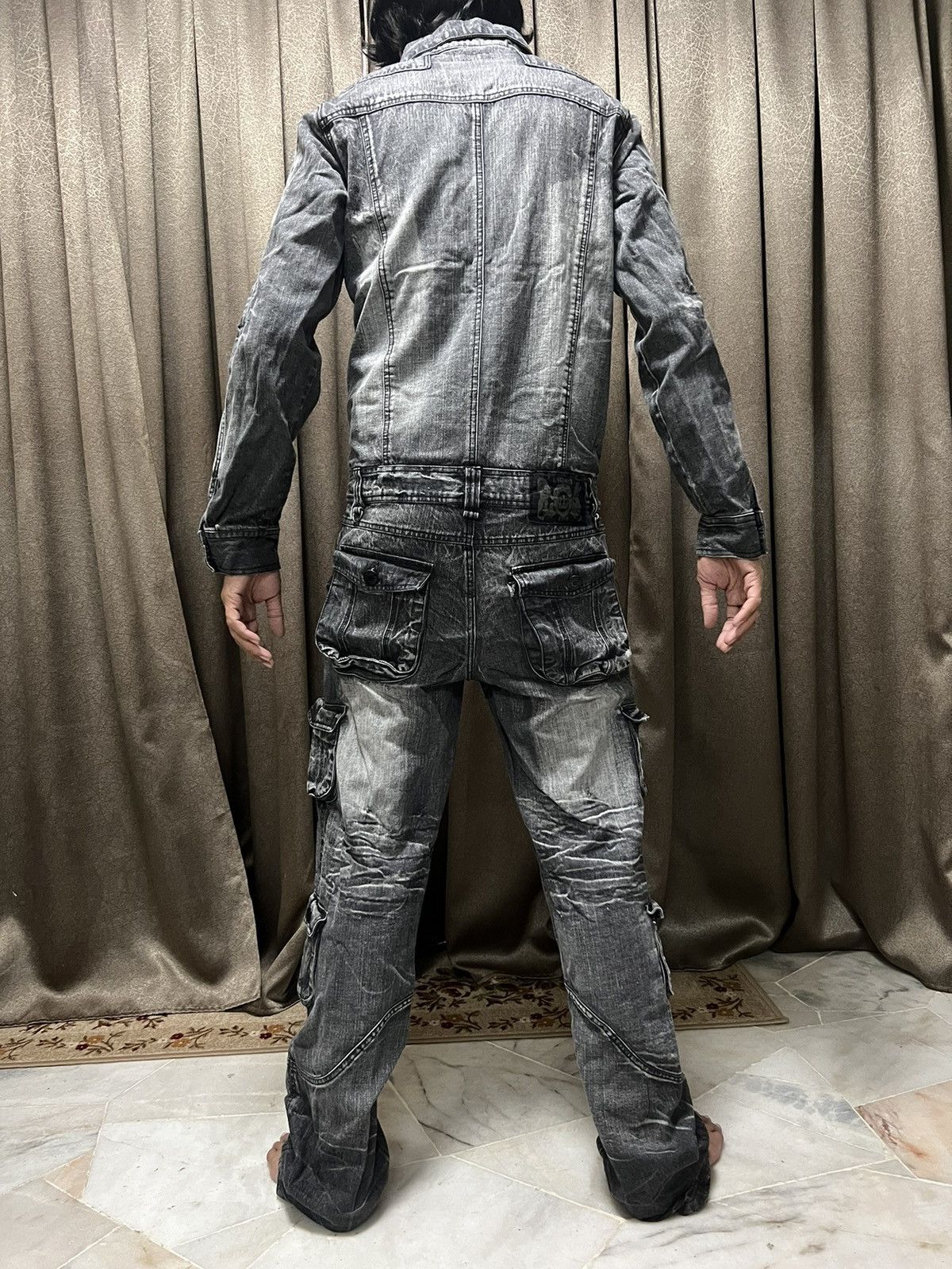 Japanese Brand LowBox Tactical Multipocket Punk Style Denim Overall Size US 35 - 17 Thumbnail