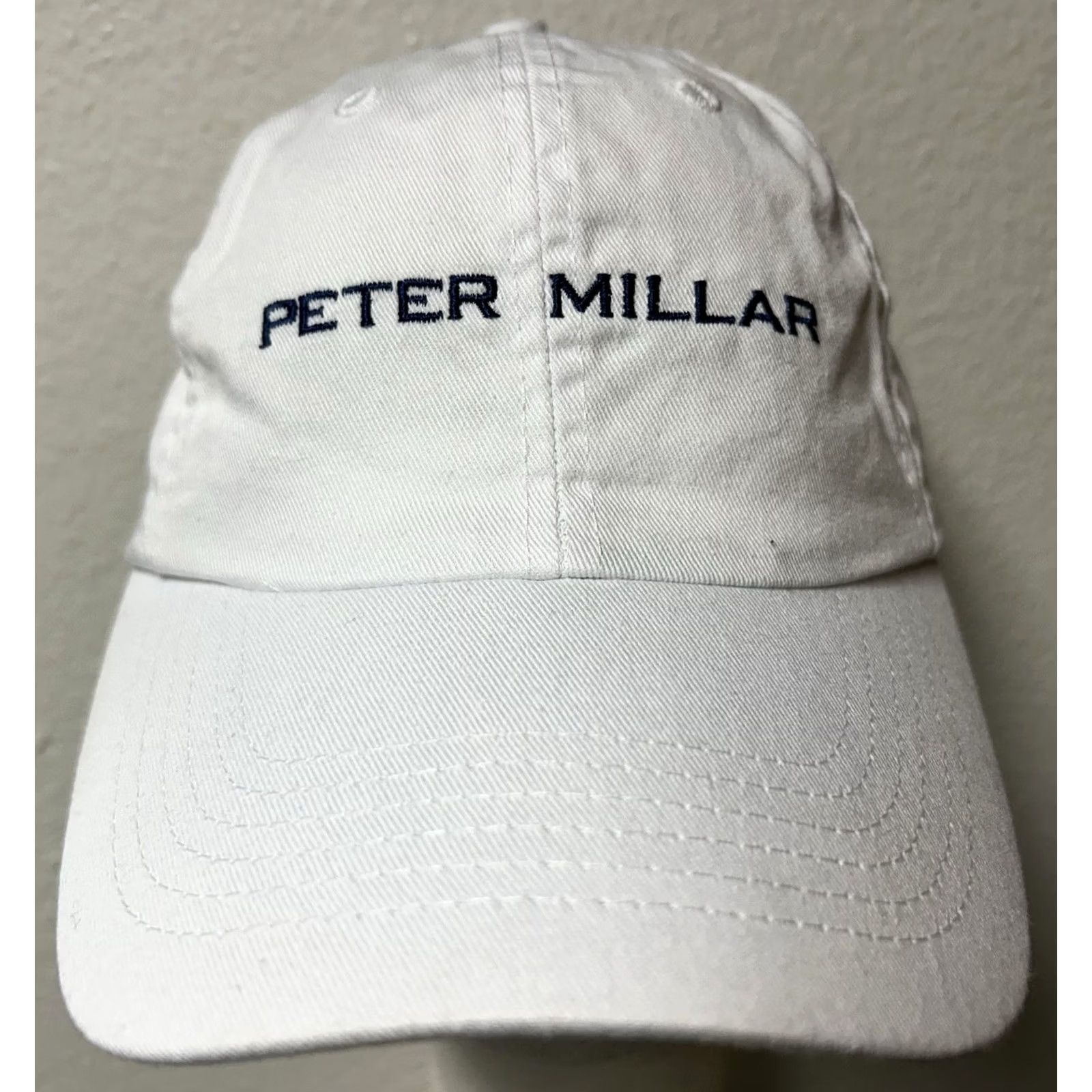 Peter Millar VINTAGE Peter Millar Hat Cap Strapback Mens One Size White Adjustable Golf Dad Hat Size ONE SIZE - 2 Thumbnail