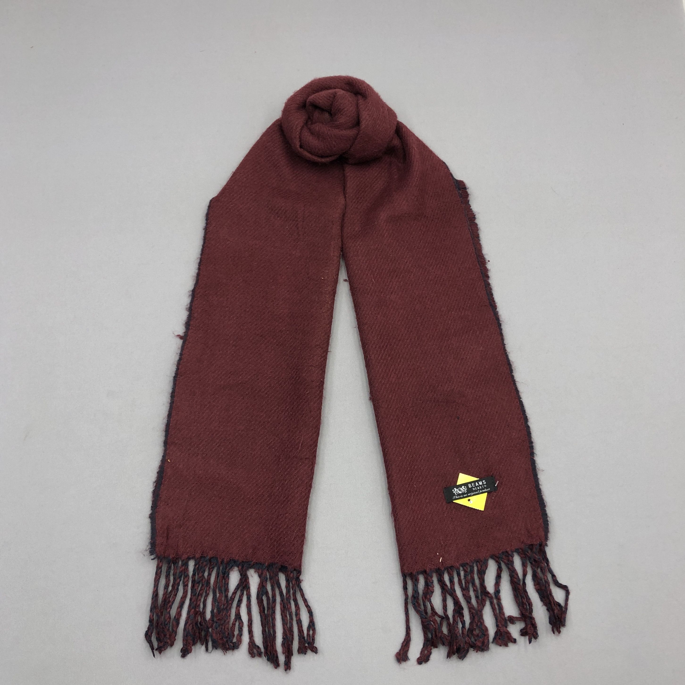 Beams Plus Vintage 90s Beams Scarf Muffler Wool Winter Fringe Scarves Size ONE SIZE - 1 Thumbnail