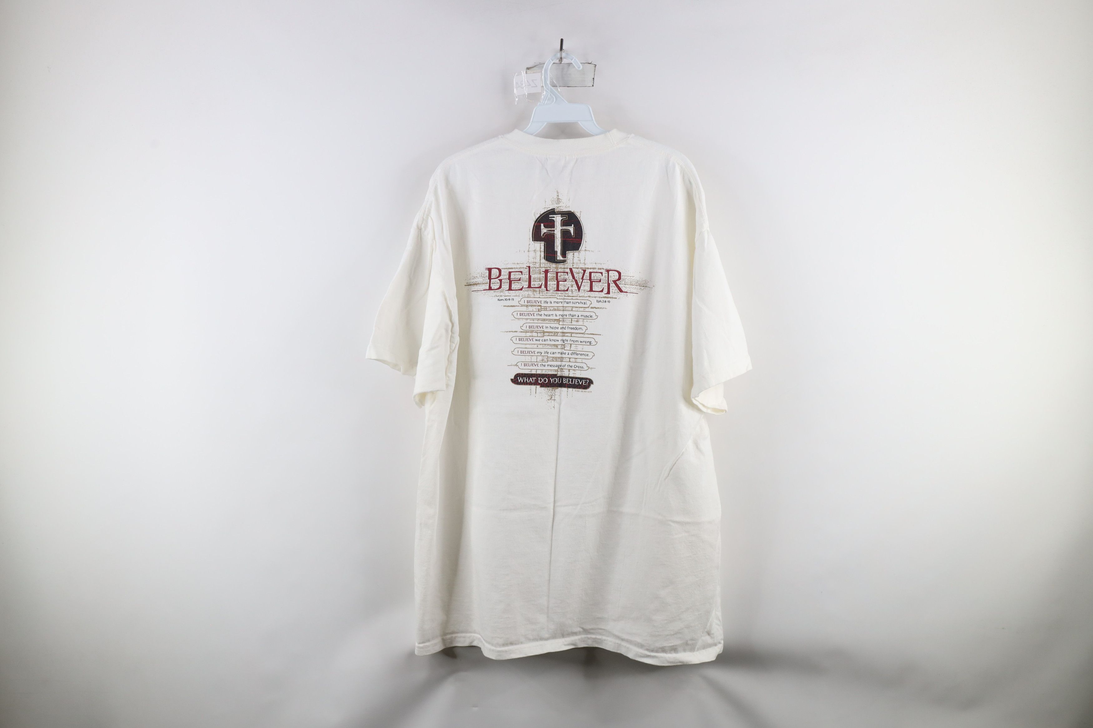 Vintage Vintage Y2K 2000 Jesus Cross The Life Giver T-Shirt White Size US XL / EU 56 / 4 - 10 Thumbnail