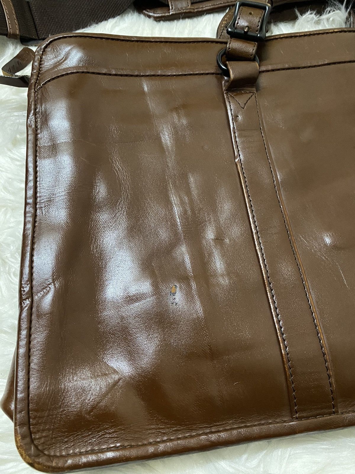 Leather × Porter × Vintage LUGGAGE LABEL LEATHER MESSENGER BAG BY PORTER YOSHIDA GROUP Size ONE SIZE - 25 Thumbnail