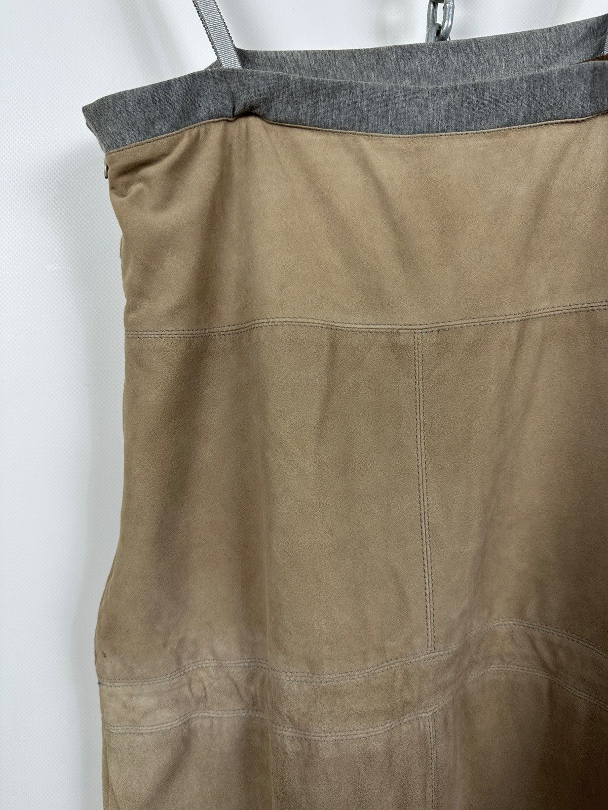 Brunello Cucinelli Vintage Brunello Cucinelli Suede Leather Strappy Midi Dress Size M / US 6-8 / IT 42-44 - 15 Thumbnail