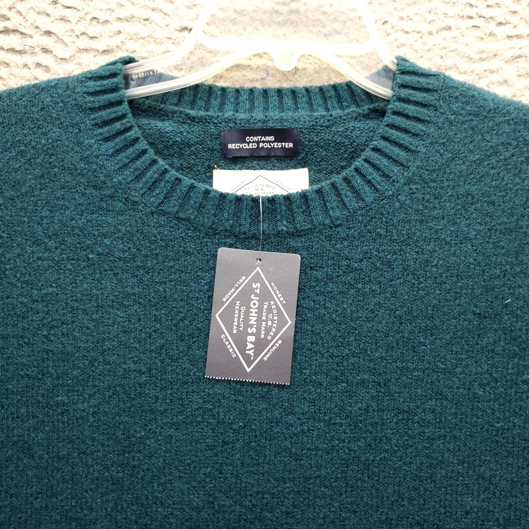 Vintage St. John's Bay Sweater Mens S Green Long Sleeve Crew Neck Classic Fit Super Soft Size US S / EU 44-46 / 1 - 3 Thumbnail
