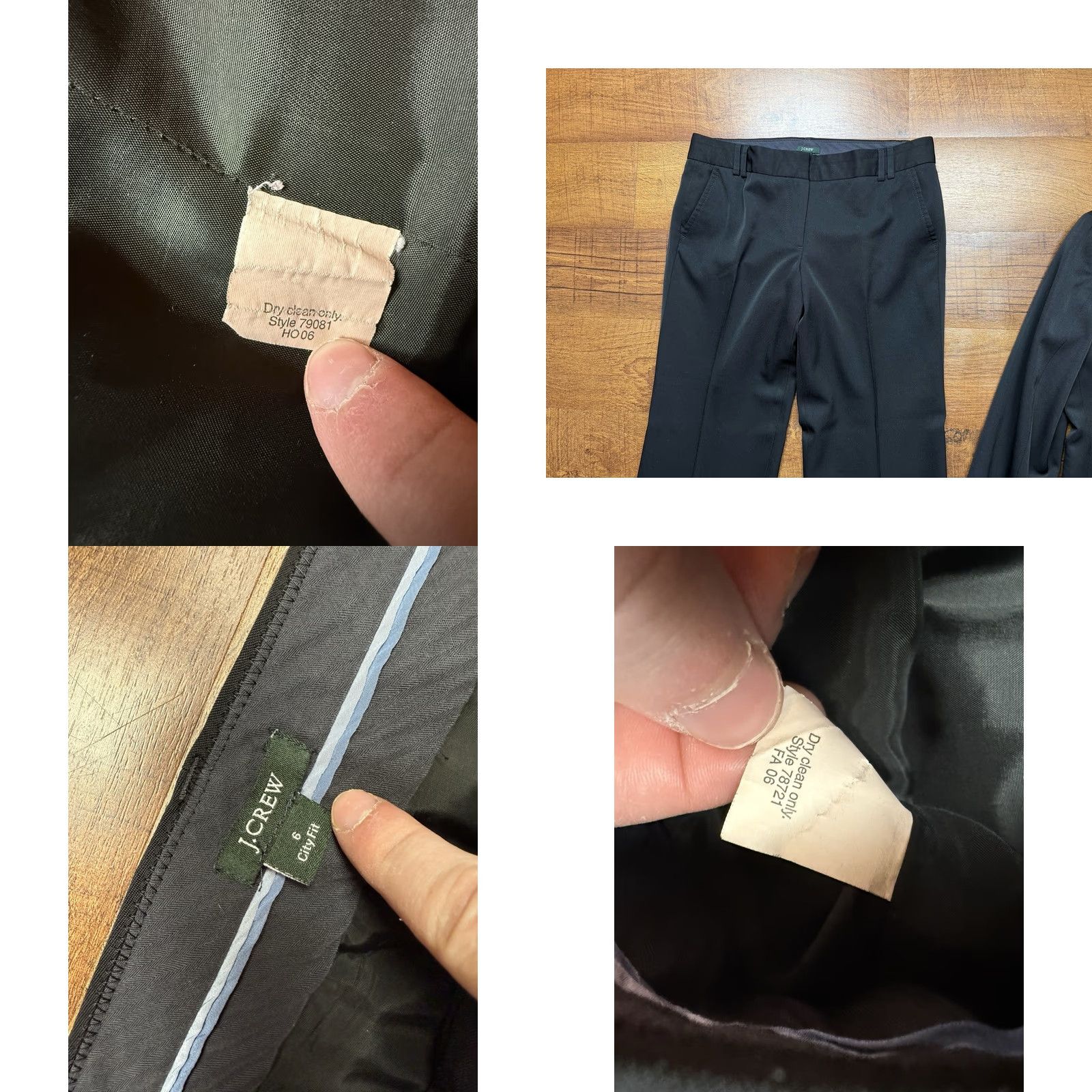 J.Crew J. Crew Pant Suit Womens City Fit Wool Blazer Wide Leg Office Lined Black 6 Suit Set Womens Size 28" / US 6 / IT 42 - 8 Thumbnail