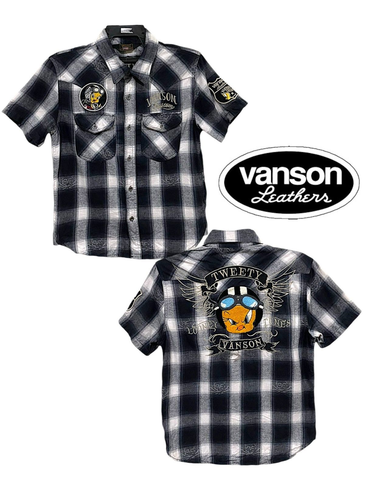 Vanson Leather & Tweety Collaboration Distressed Shirts
