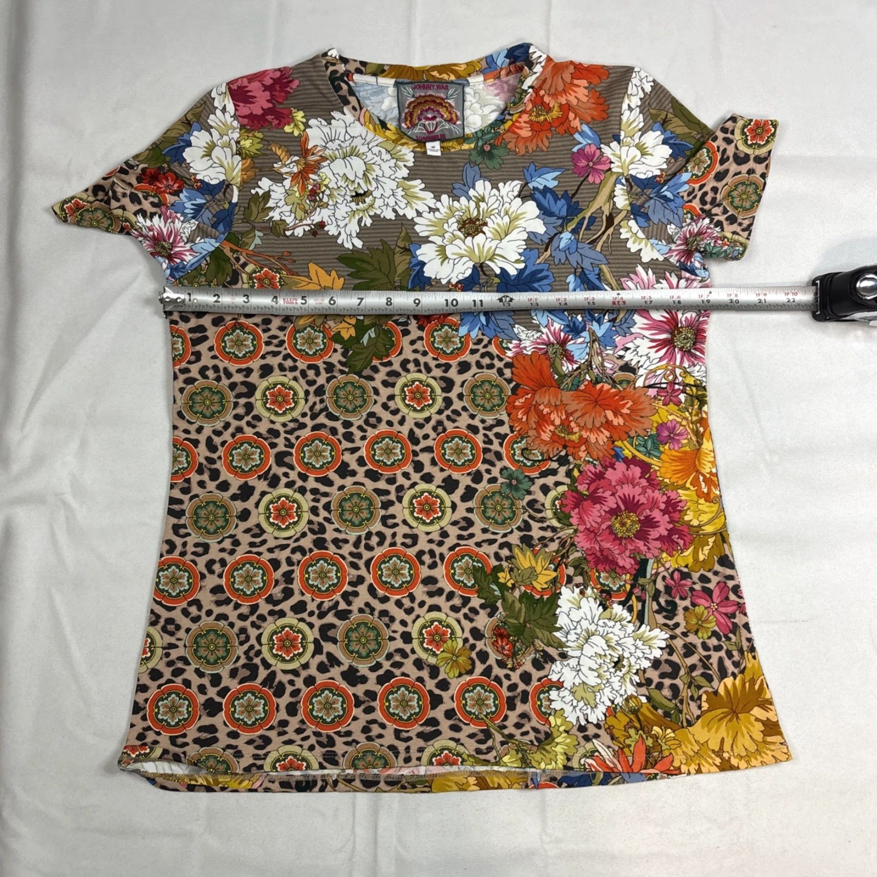 Johnny Was Johnny Was Taylor Leopard Favorite S/S Crew Neck Slim Tee Jersey T-Shirt Medium Women Multicolor Leopard Slim T-Shirt Womens Medium Size M / US 6-8 / IT 42-44 - 7 Thumbnail