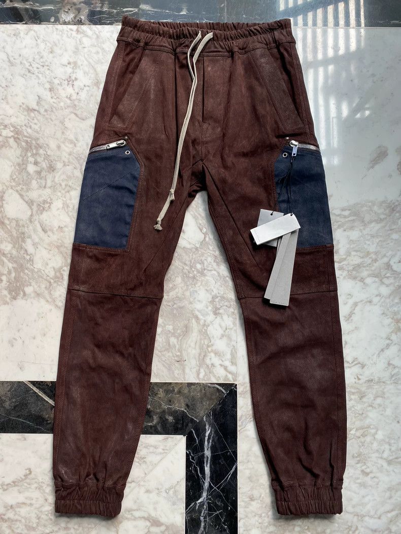 Rick Owens Burgundy Leather Pants by Rick Owens Size US 34 / EU 50 - 1 Thumbnail