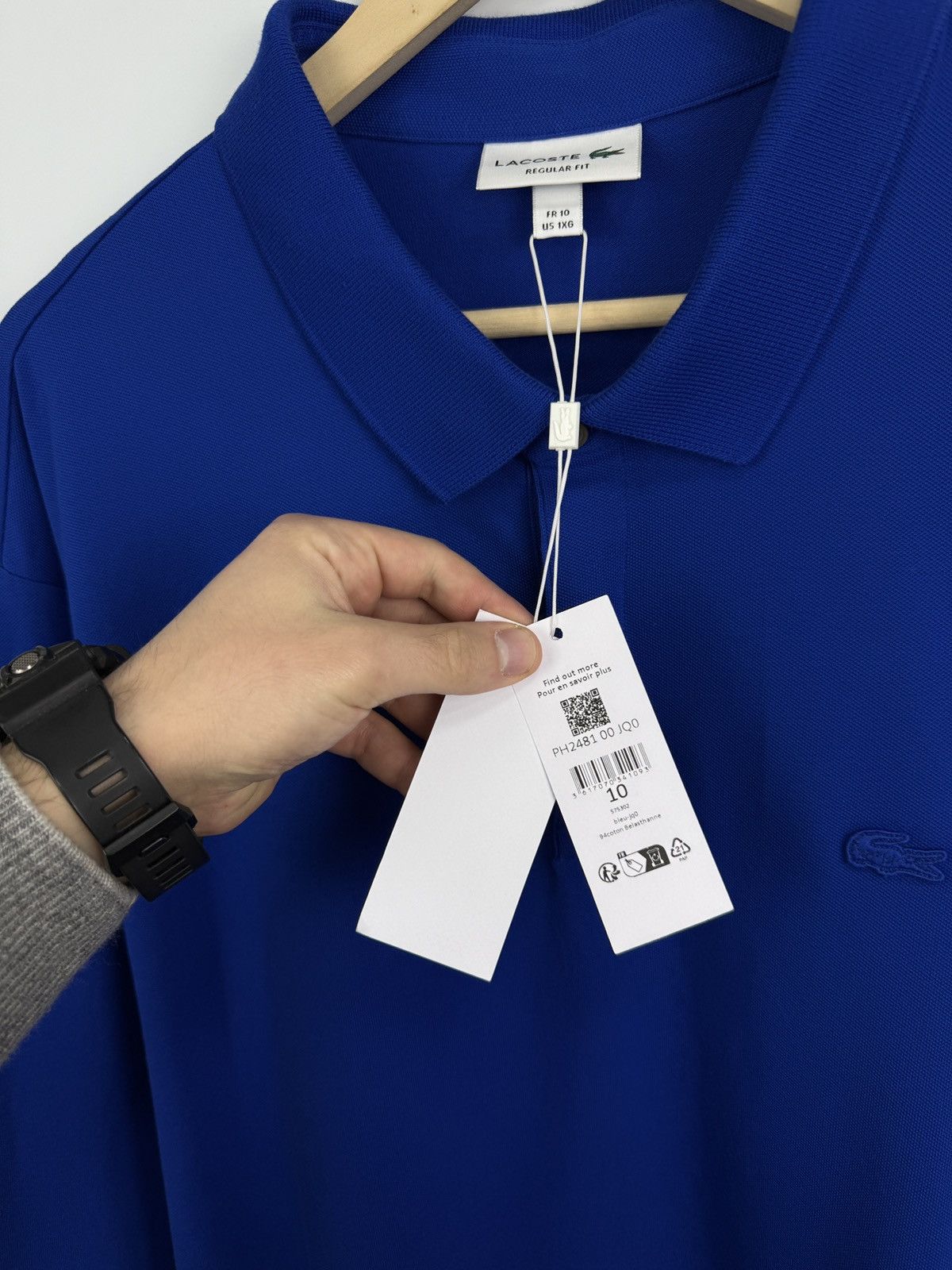 Lacoste 🇫🇷 NEW❗️ Lacoste Regular Fit Polo Long Sleeve Made in France Size US XXL / EU 58 / 5 - 13 Thumbnail