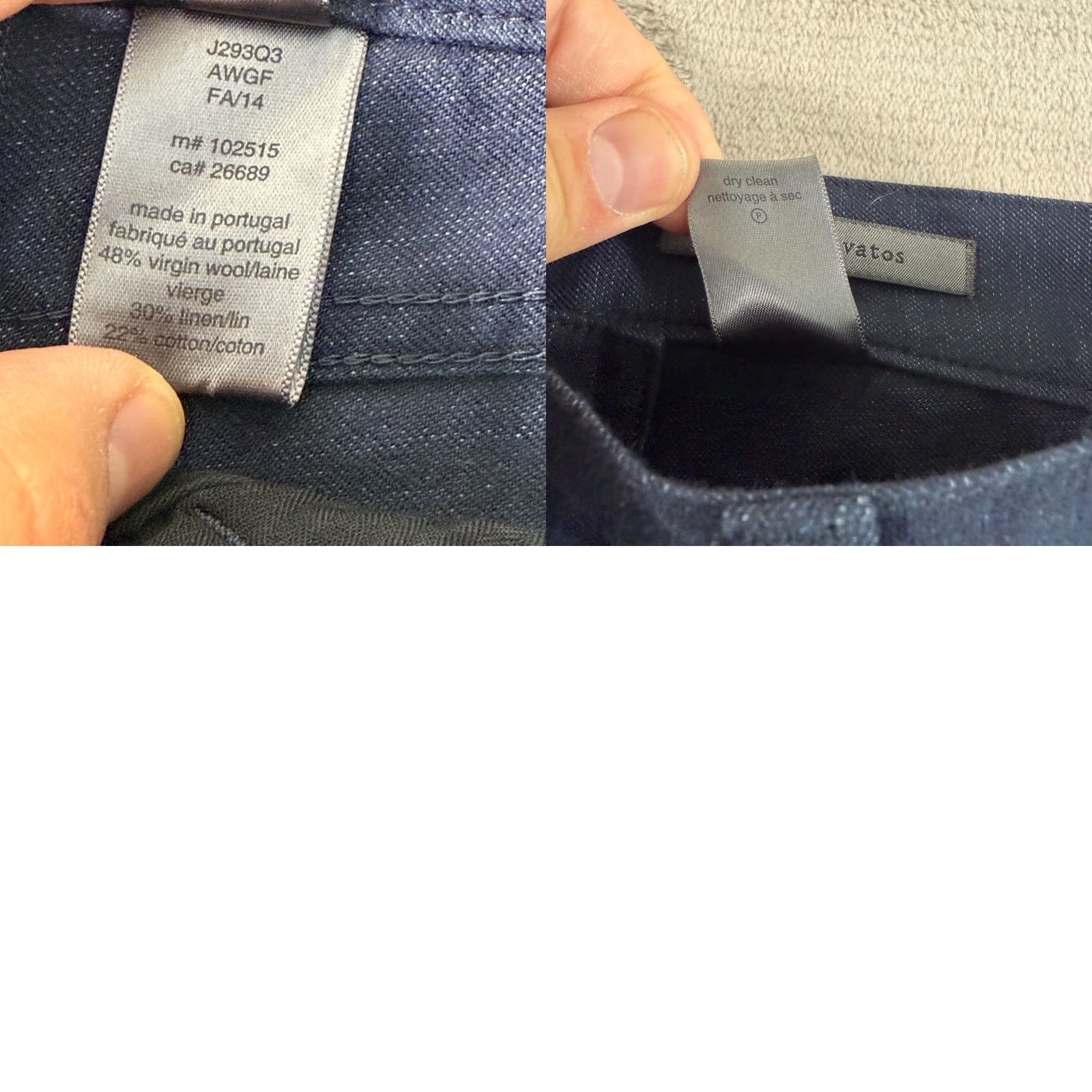 John Varvatos VINTAGE John Varvatos Collection Pants Men 33x31 Blue Wool Linen Blend Dress Pants Casual Formal Workwear Smashboard Size US 33 - 8 Thumbnail