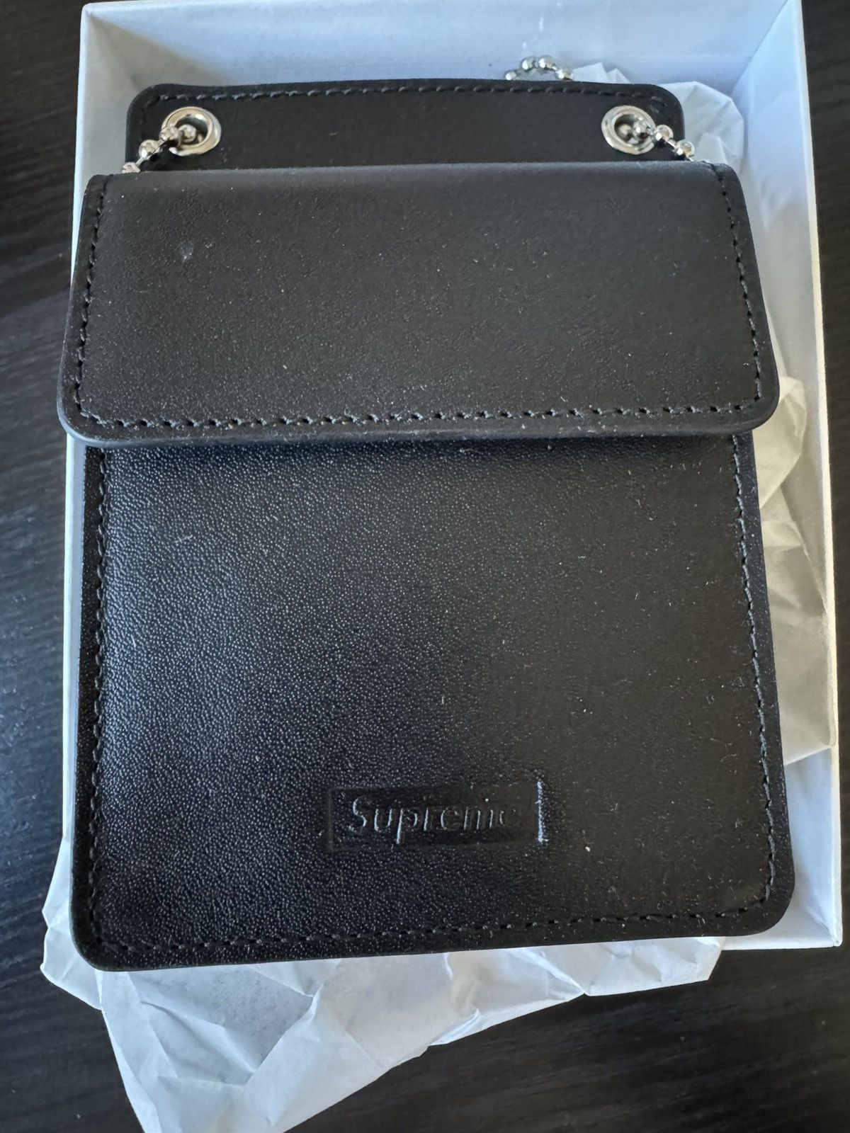 Supreme Leather ID Cardholder Wallet | Grailed