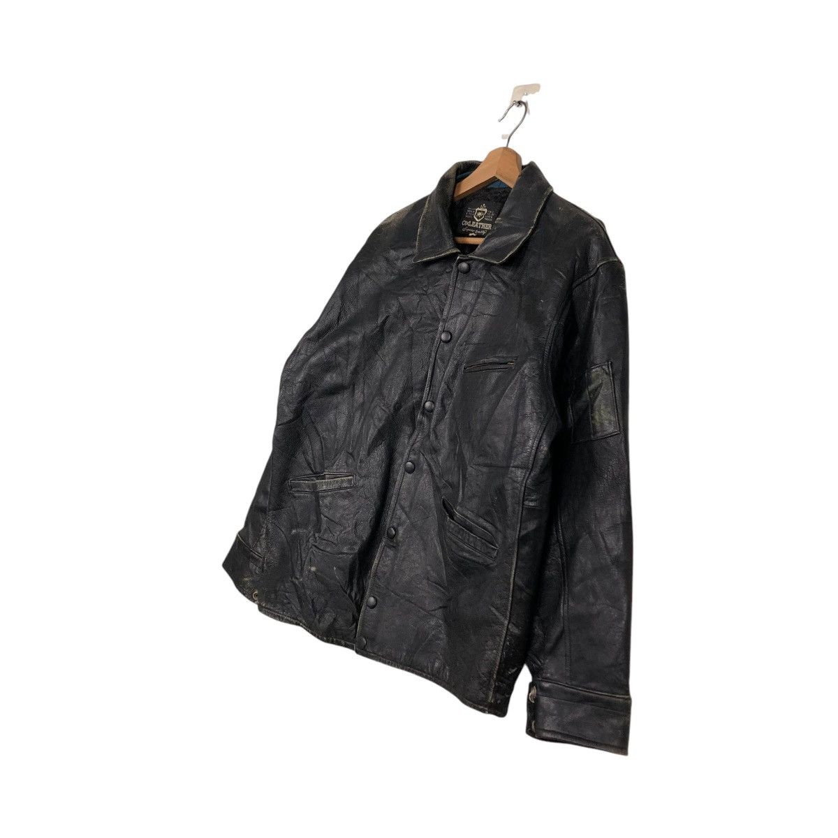 Japanese Brand 🔥VINTAGE 80’s BIKER LEATHER JACKET OXLEATHER FUR BLANKET Size US M / EU 48-50 / 2 - 4 Thumbnail