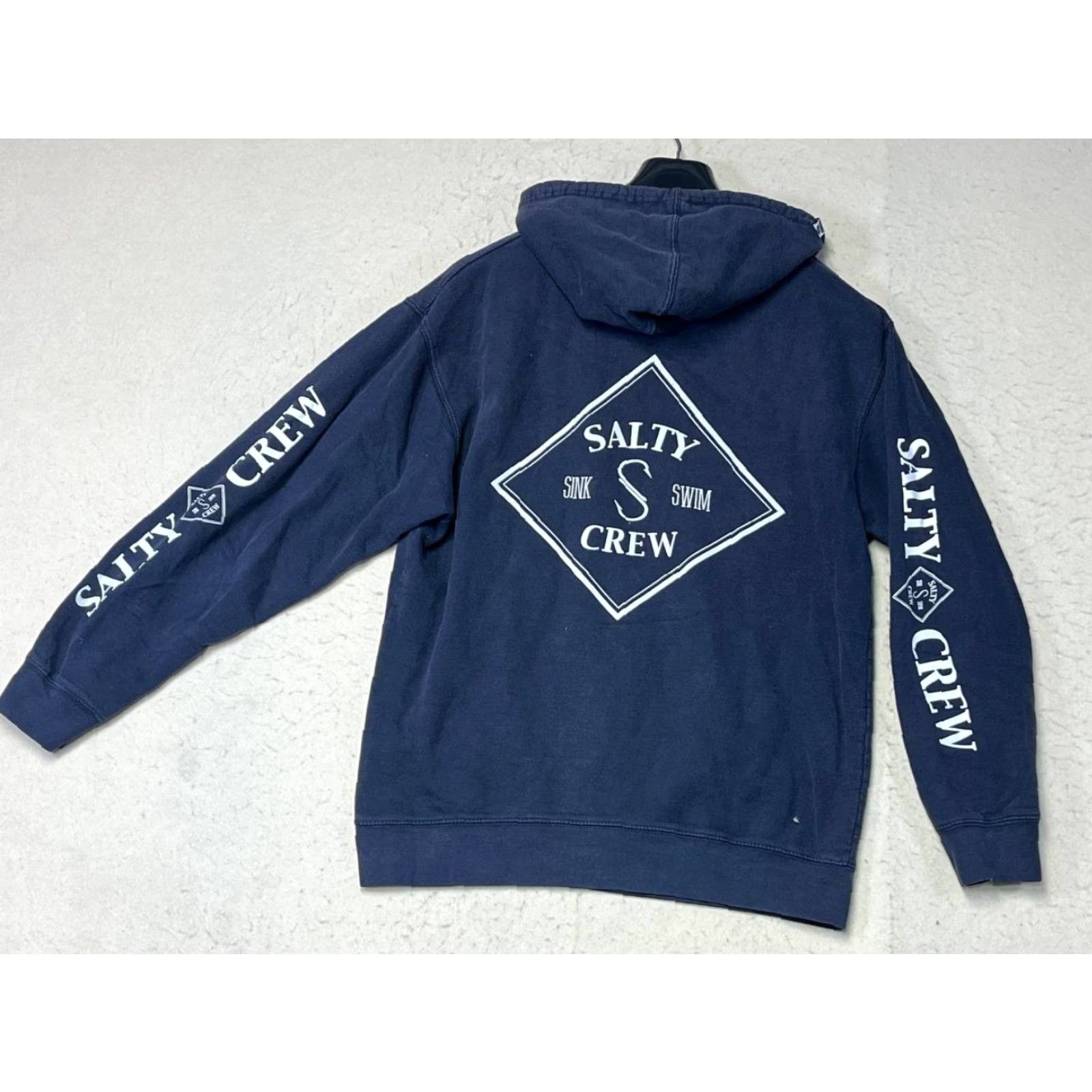 Vintage Salty Crew Hoodie Long Sleeve Chasing Tail Size M Blue Canvas Logo | Men | Regular Fit Size US M / EU 48-50 / 2 - 2 Thumbnail