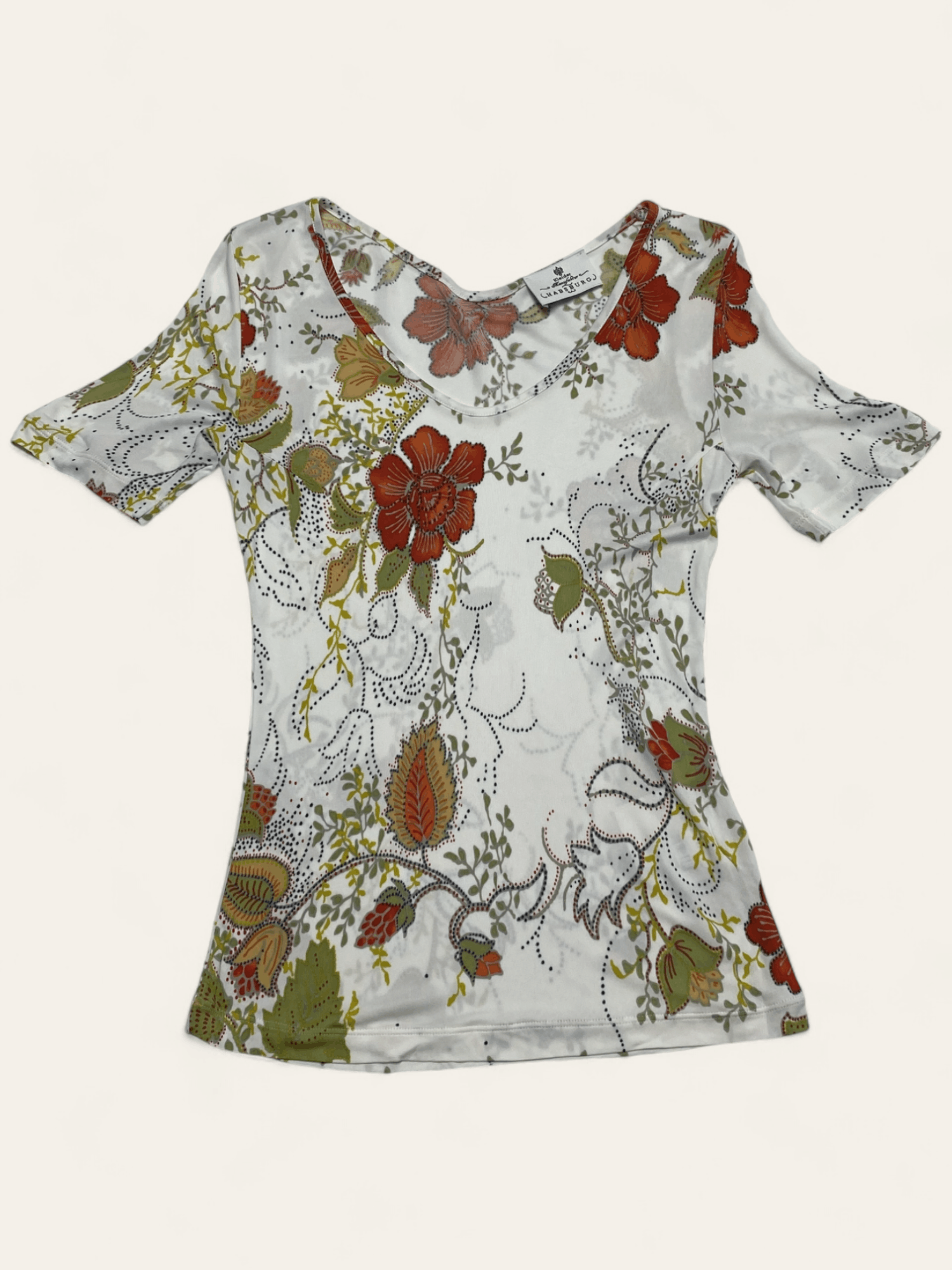 Vintage Vintage KLEIDER MANUFAKTUR Beautiful Overprint Flower Tee Size XS / US 0-2 / IT 36-38 - 1 Thumbnail