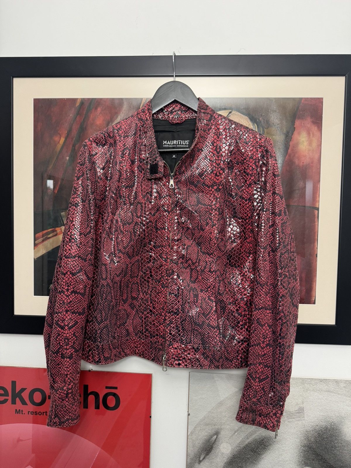 Leather Vintage Y2k Snake Print Leather Jacket Avant Garde Cropped Size US XS / EU 42 / 0 - 4 Thumbnail