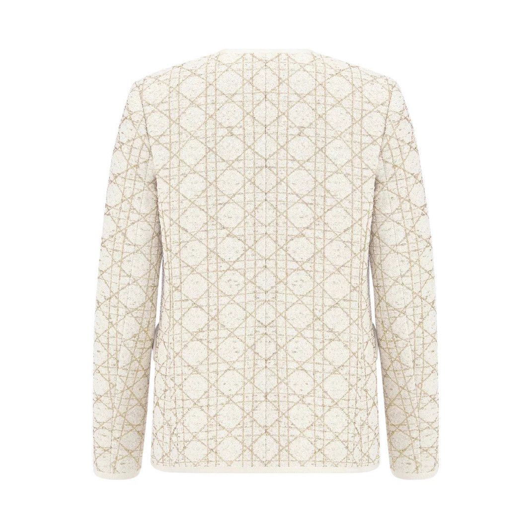 Dior DIOR $5600 Macrocannage White/Black Wool Tweed Jacket New & Size XS / US 0-2 / IT 36-38 - 2 Thumbnail