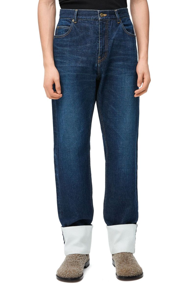 Loewe o1in1g0426 Fisherman Turn-Up Jeans in Denim in Washed Indigo Size US 34 / EU 50 - 3 Thumbnail