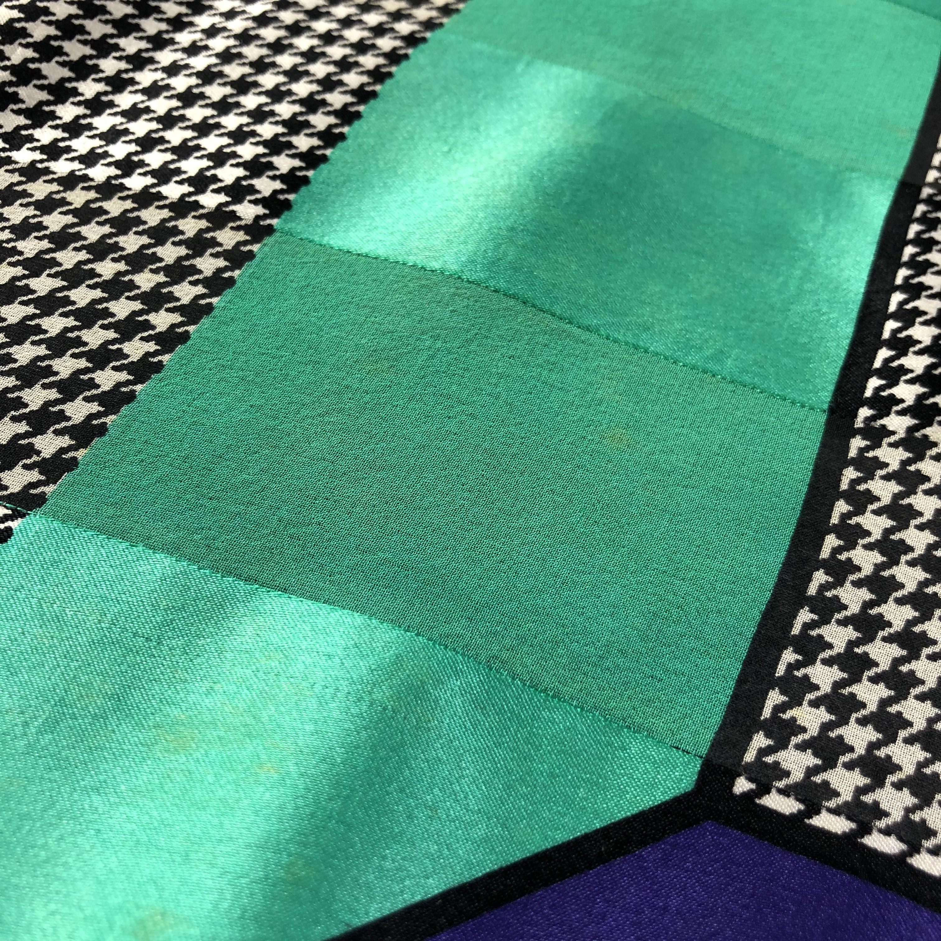 Japanese Brand Jun Ashida Houndstooth Silk Scarf M754 Size ONE SIZE - 5 Thumbnail