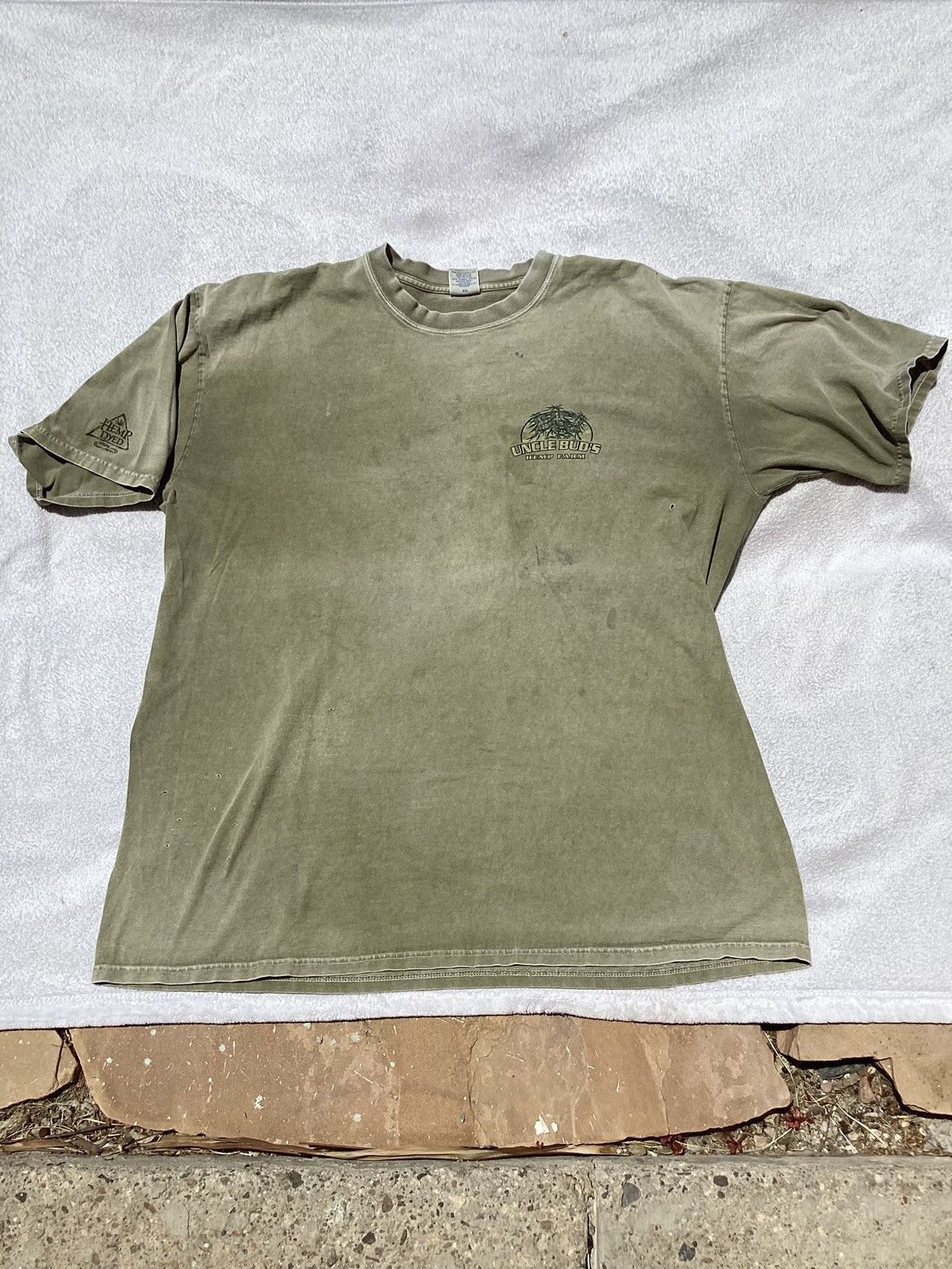 Other Vtg 90s uncle buds hemp farm Hemp dyed crazy shirt distres T Size US XXL / EU 58 / 5 - 2 Thumbnail