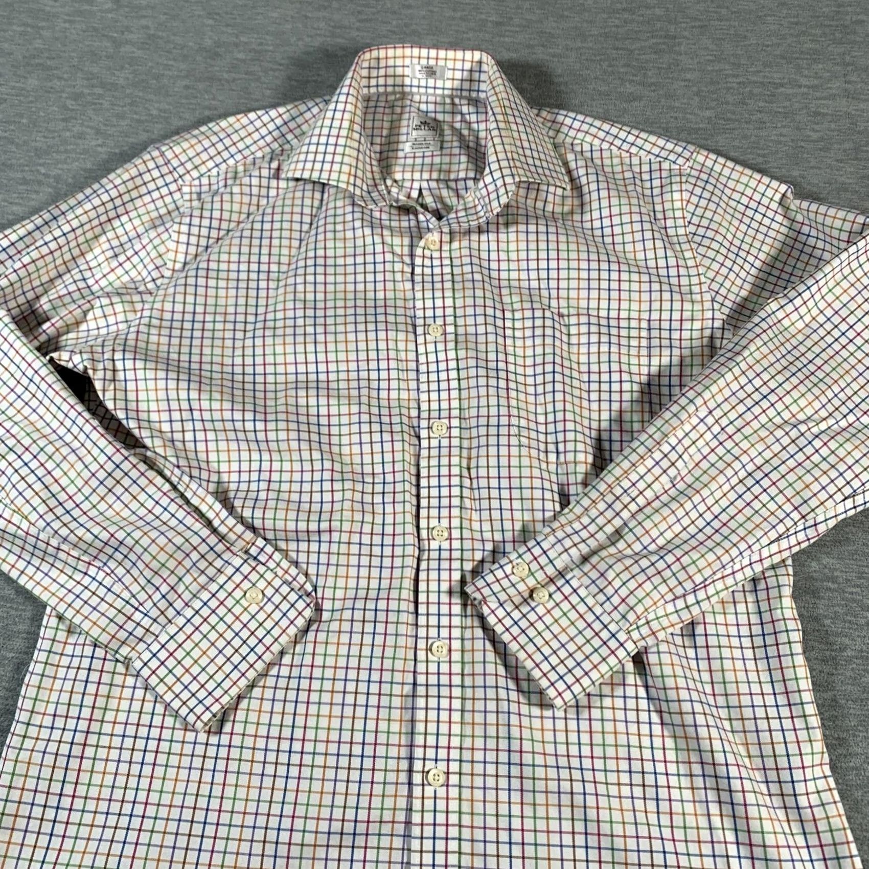 Peter Millar Peter Millar Shirt Mens Large Multicolor Plaid Button-Down Nanoluxe Easycare Wrinkle Resistant Classic Check 100% Cotton Size US L / EU 52-54 / 3 - 2 Thumbnail