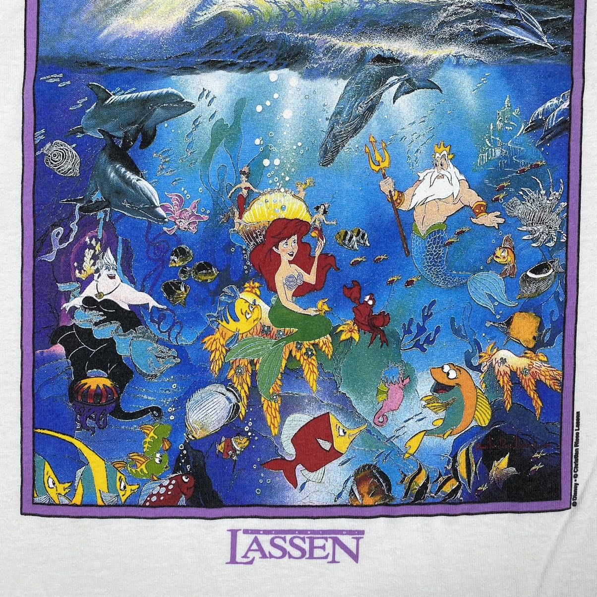 Disney × Vintage VINTAGE 90's UNDER THE SEA THE ART OF LASSEN DISNEY TEE Size US M / EU 48-50 / 2 - 5 Thumbnail