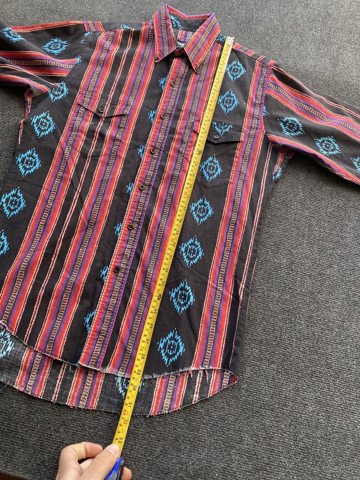 Wrangler 🔥80s Wrangler Brushpopper Western shirt pearl snap aztec xl Size US XL / EU 56 / 4 - 7 Thumbnail