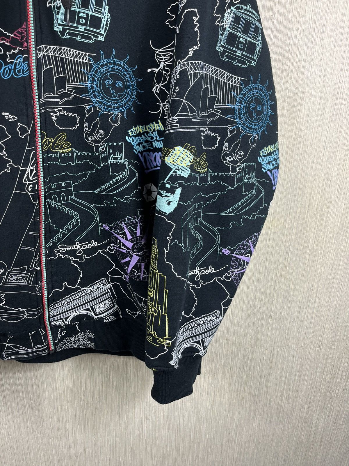 Southpole Vintage South Pole y2k all over print full zip hoodie baggy Size US XL / EU 56 / 4 - 5 Thumbnail