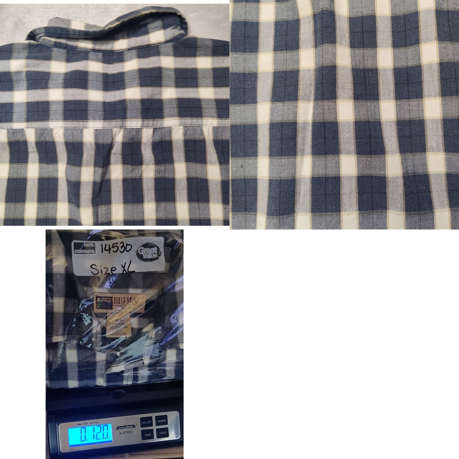 Vintage VINTAGE BIG MAC WORKWEAR Shirt Men XL Blue Plaid Short Sleeve Button-Up Oversized Size US XL / EU 56 / 4 - 9 Thumbnail