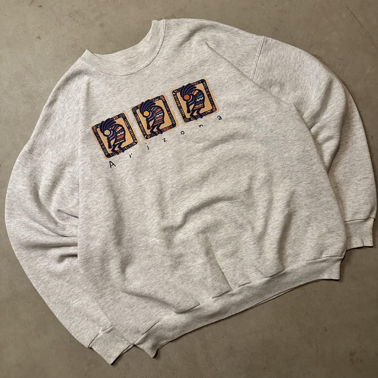 Hanes Vintage 90s Arizona Aztec Pattern Western Native Crewneck Size US L / EU 52-54 / 3 - 1 Thumbnail