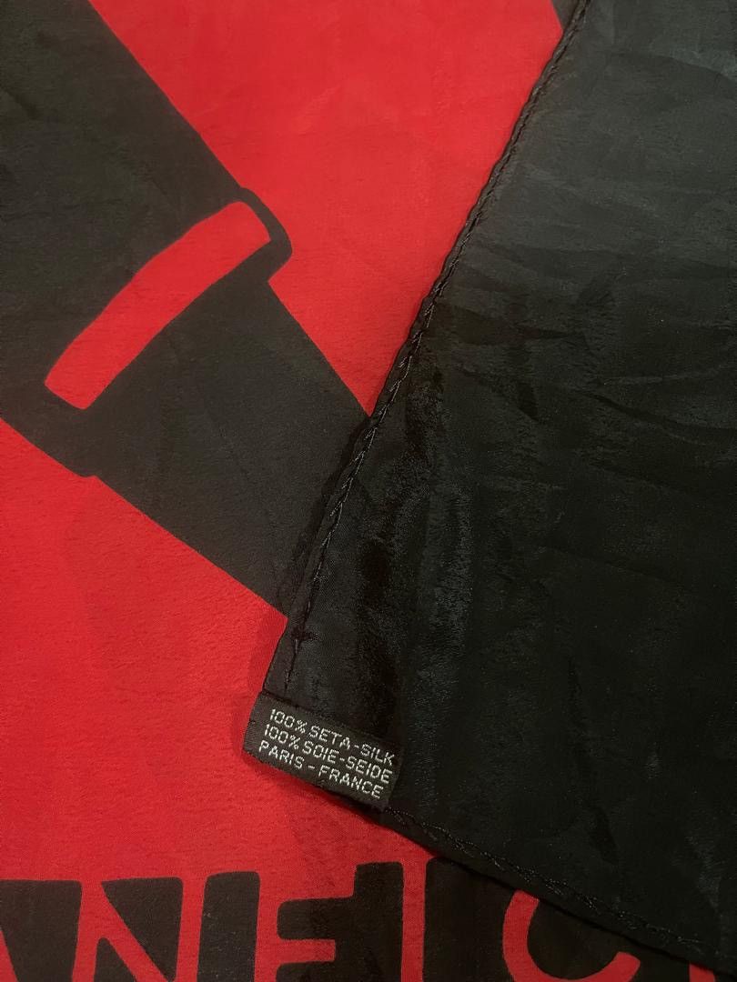 Chanel Chanel Silk Scarf Red and Black Color Size ONE SIZE - 7 Thumbnail