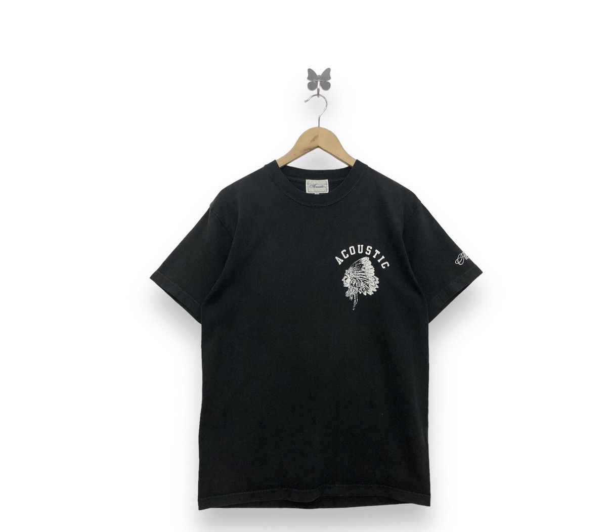 image of Archival Clothing x Beauty Beast Vintage Acoustic Spellout Tshirt in Black (Size Medium)