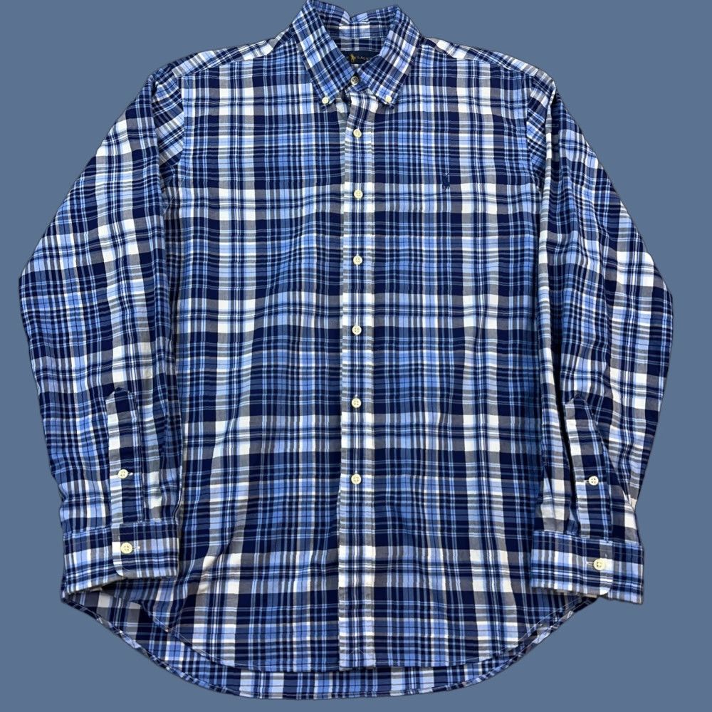 Ralph Lauren Ralph Lauren Shirt Mens Large Blue Plaid Oxford Long Sleeve Button Down Preppy Size US L / EU 52-54 / 3 - 1 Thumbnail