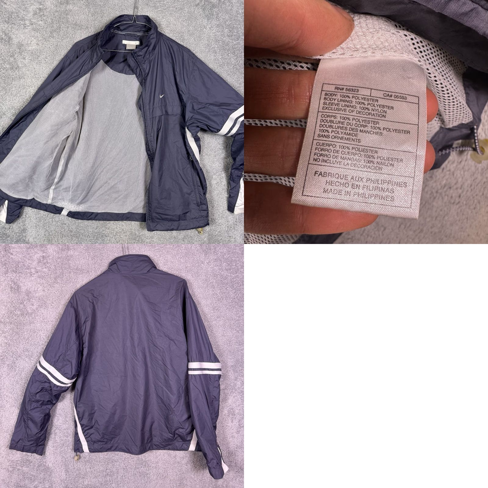 Nike VINTAGE Nike Jacket Men M Track Windbreaker Full Zip Ripstop 90s Silver Tag Gray Spr Tall? Size US M / EU 48-50 / 2 - 8 Thumbnail