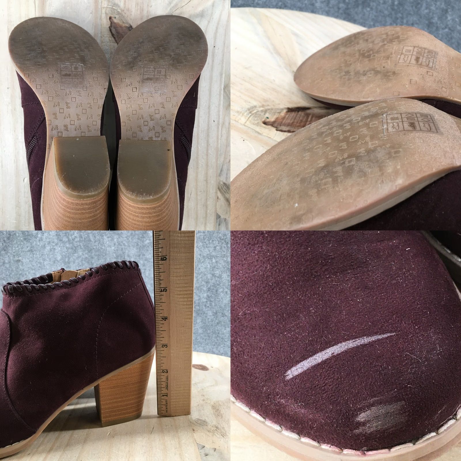 Dolce Vita Dolce Vita Boots Womens 8.5 Ankle Booties Burgundy Fabric Side Zip Heeled Size US 9 / IT 39 - 8 Thumbnail