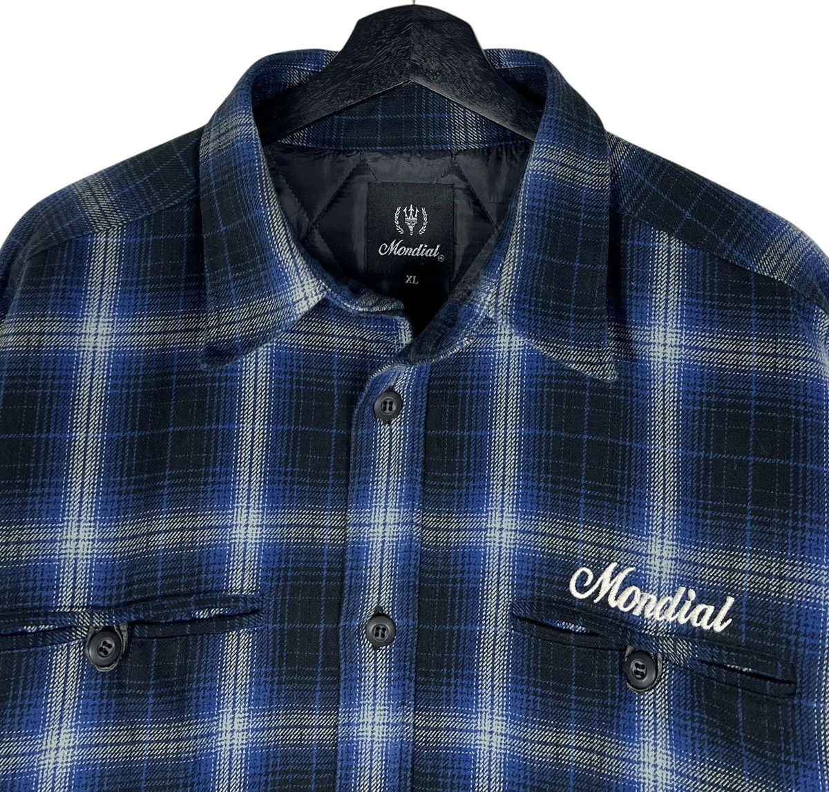 Japanese Brand Vintage Mondial Shadow Plaid Jacket Size US L / EU 52-54 / 3 - 5 Thumbnail