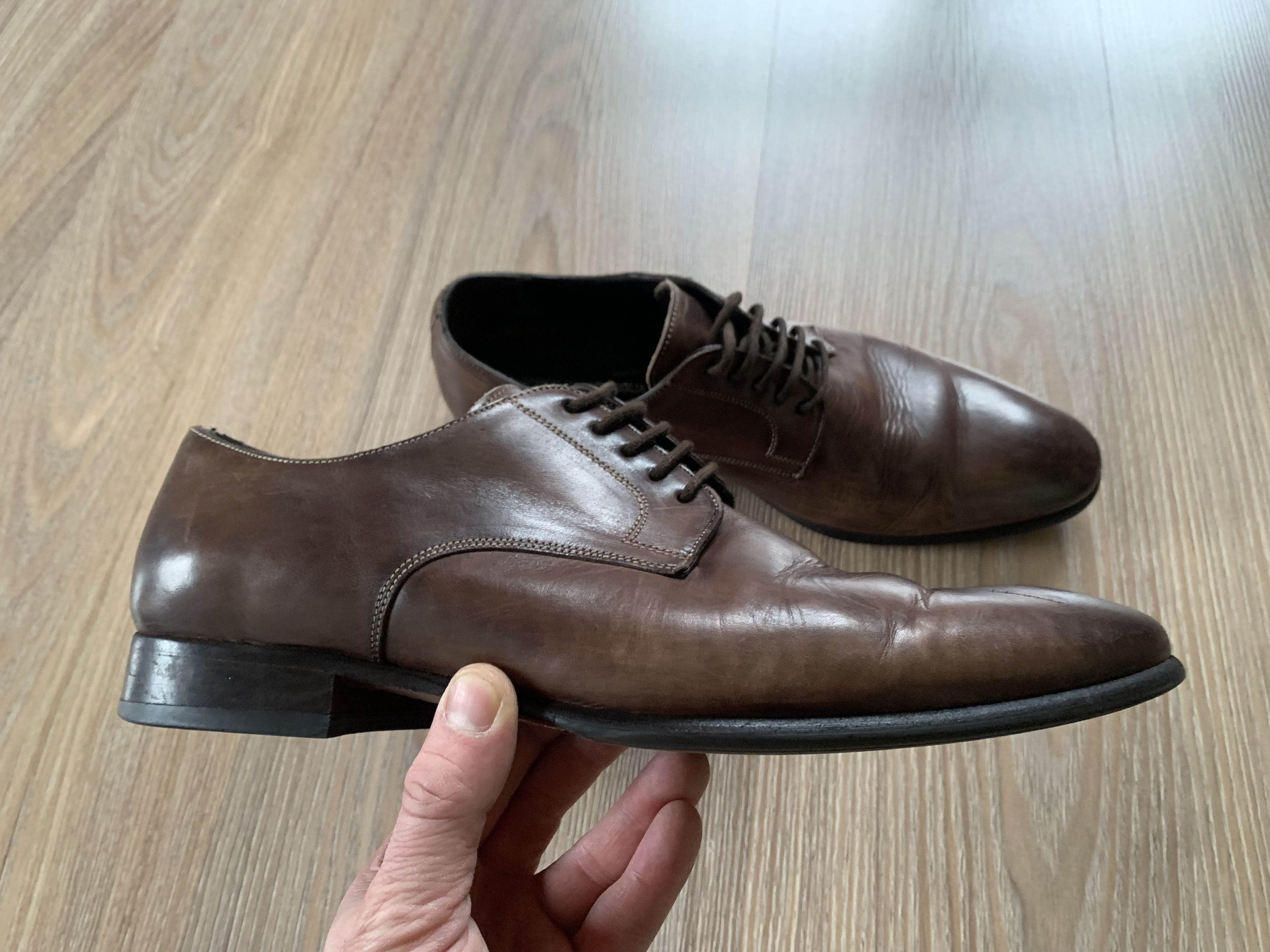 Other AnnAlfo & Sgariglia Brown Leather Derby Shoes Size US 11 / EU 44 - 3 Thumbnail