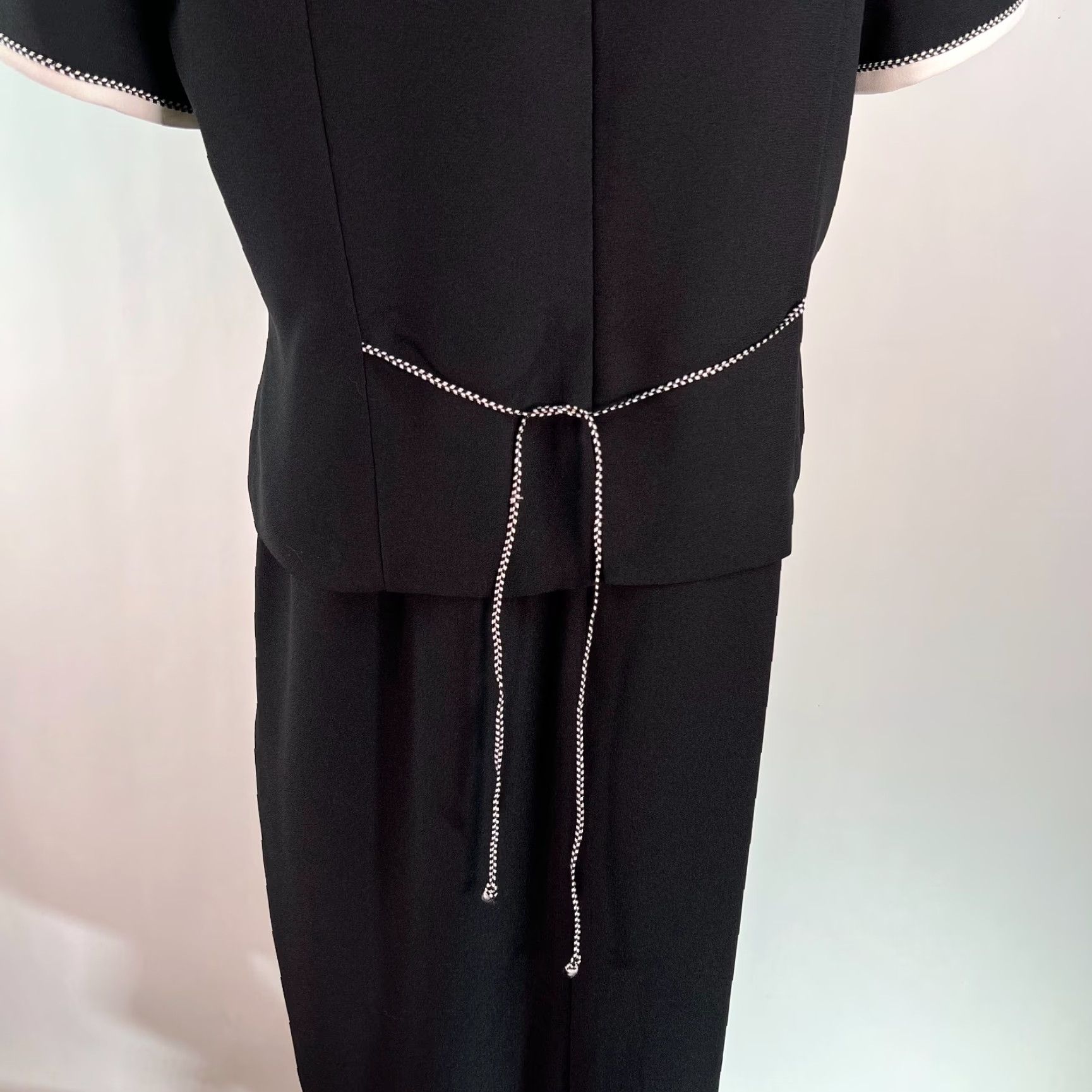Kasper VINTAGE Kasper A.S.L. Womens Sheath Dress Size 16 Short Sleeves Round Neck Black Womens Size 38" / US 16 / IT 52 - 5 Thumbnail