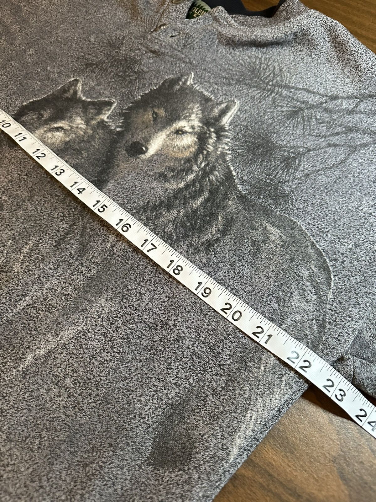 Vintage 🍂 Vintage 90s Wolves Henley Pullover Sweatshirt Size US L / EU 52-54 / 3 - 12 Thumbnail