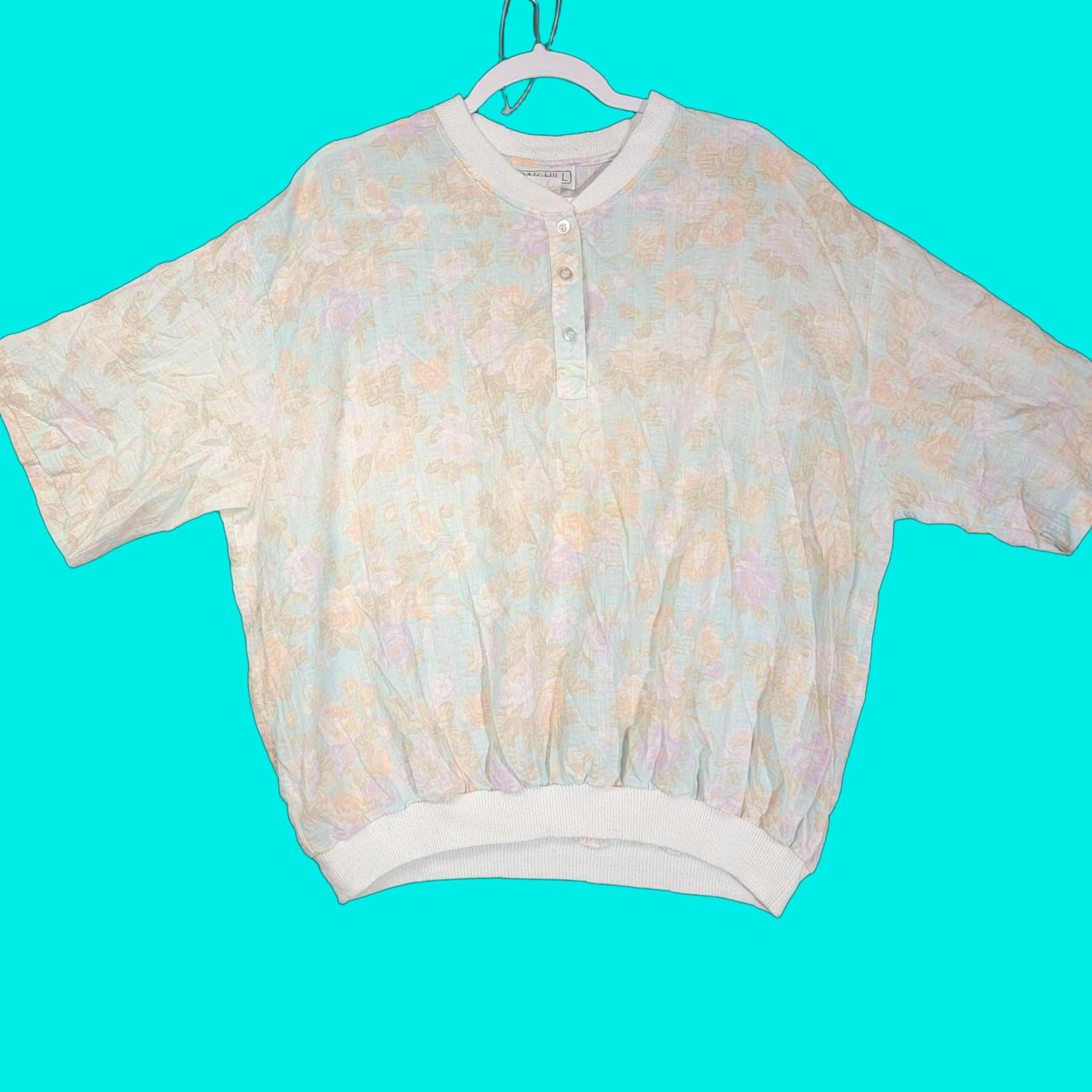Vintage Oak Hill Vintage Women's Shirt Size XL Floral Cardigan Blouse Knit Cotton Blend White Floral Vintage Women’s Shirt XL Oak Hill Size XL / US 12-14 / IT 48-50 - 1 Thumbnail
