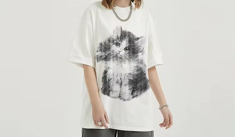 Japanese Brand × Vintage Baby Cat Graphic T Shirt Size US L / EU 52-54 / 3 - 1 Thumbnail