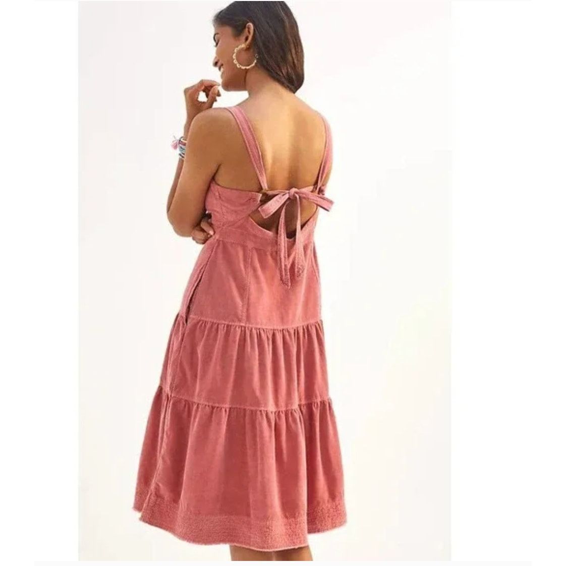 Anthropologie Pilcro Tiered Corduroy Midi Dress Size 2 NWT