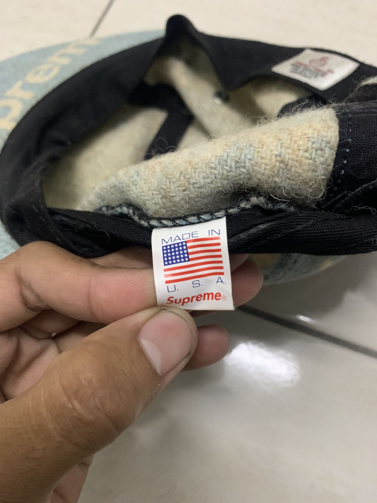 Harris Tweed × Supreme Supreme Harris Tweed Camp Cap in Light Blue Size ONE SIZE - 7 Thumbnail